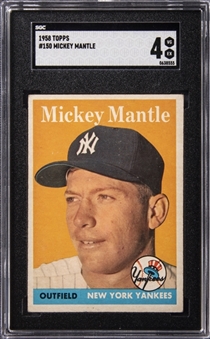 1958 Topps Baseball #150 Mickey Mantle - SGC VG EX 4